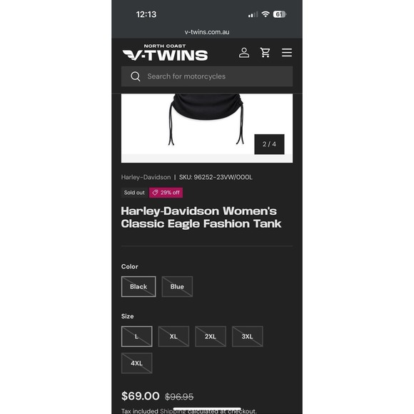 Harley-Davidson Women's Black Eagle Graphic Ruched Tank | Moto Biker Style Sz XL - Picture 13 of 13